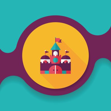 Bina kale uzun gölge, eps10 düz simgesiyle