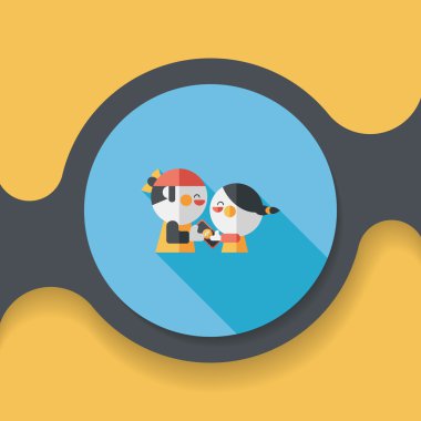 Sevgililer alışveriş uzun gölge, eps10 düz simgesiyle