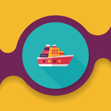 Uzun Gölge, eps10 ile ulaşım feribot düz simgesi