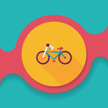 Uzun Gölge, eps10 ile ulaşım Bisiklet düz simgesi