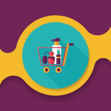 parfüm ve ruj düz simgesi uzun gölge, eps10 ile alışveriş