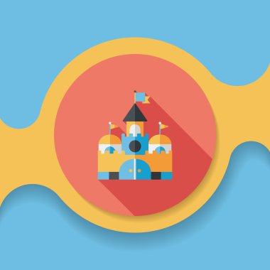 Bina kale uzun gölge, eps10 düz simgesiyle