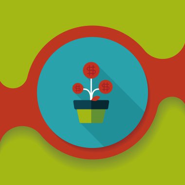 Uzun Gölge, eps10 ile para ağacı düz simgesi