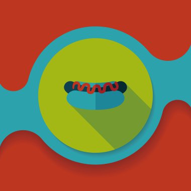 Sosisli sandviç uzun gölge, eps10 düz simgesiyle