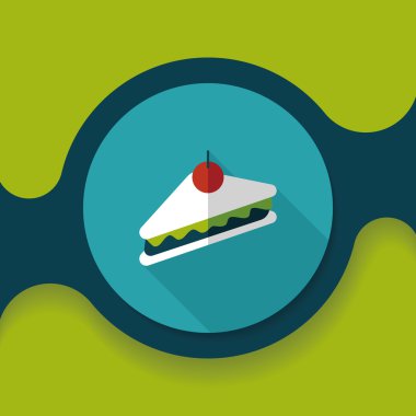 sandviç uzun gölge, eps10 düz simgesiyle