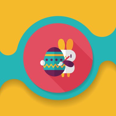 Paskalya tavşanı düz simgesi ile uzun gölge, eps10