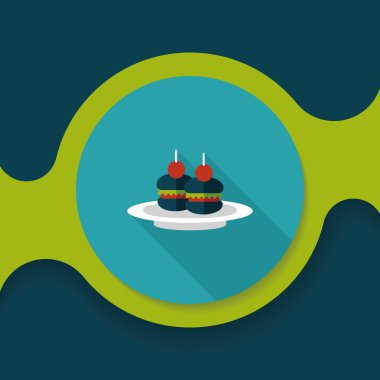 sandviç uzun gölge, eps10 düz simgesiyle