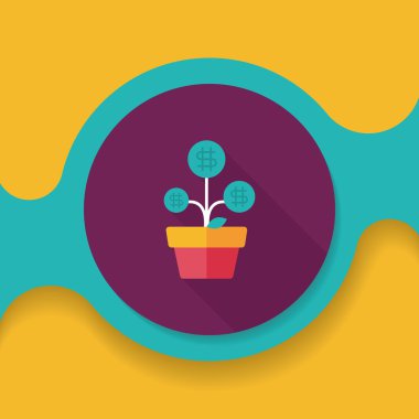 Uzun Gölge, eps10 ile para ağacı düz simgesi