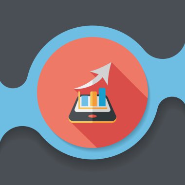 iş grafik düz simgesini uzun gölge, eps10 ile