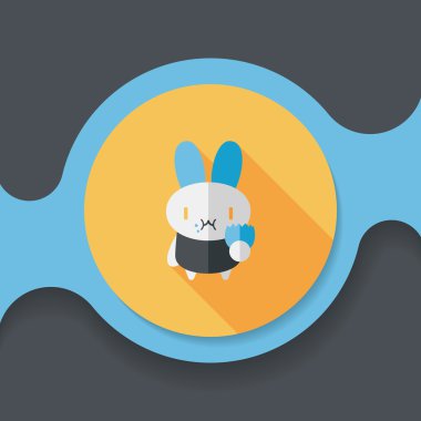 Paskalya tavşanı düz simgesi ile uzun gölge, eps10