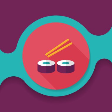 suşi uzun gölge, eps10 düz simgesiyle