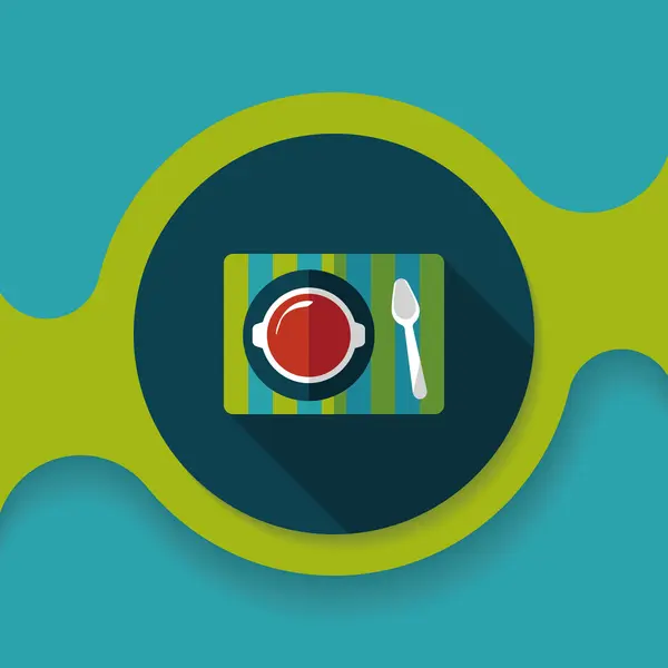 Tableware flat icon with long shadow, eps10 — стоковый вектор