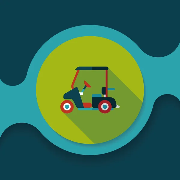 Transport Chariot de golf icône plate avec ombre longue, eps10 — Image vectorielle