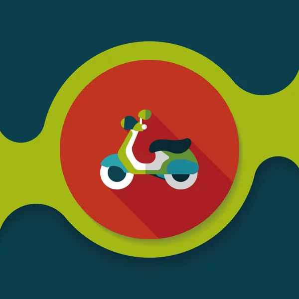 Transporte scooter icono plano con sombra larga, eps10 — Vector de stock