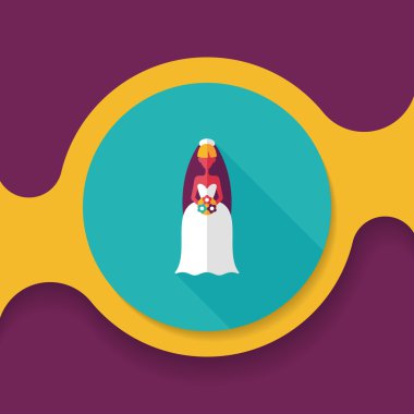 Gelinin düz ikonu, uzun gölgeli, eps10