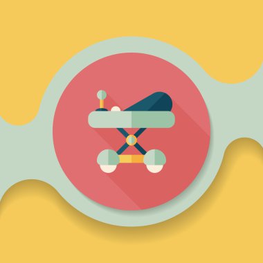 bebeğim walker düz simgesi ile uzun gölge, eps10