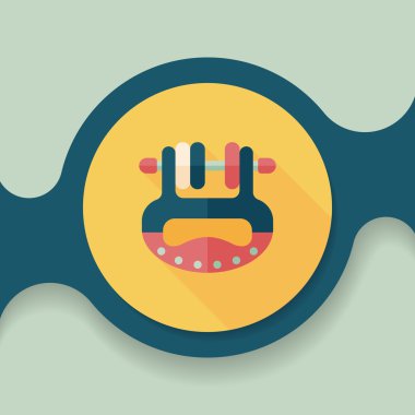 Bebek oyuncak düz simgesi ile uzun gölge, eps10