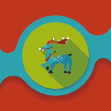 Ren geyiği düz simgesi ile uzun gölge eps10