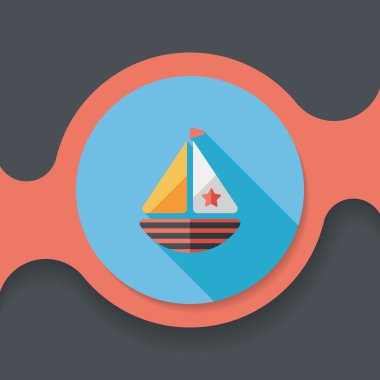 yelkenli ile uzun gölge, eps10 düz simgesi