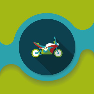 Uzun Gölge, eps10 ile ulaşım motosiklet düz simgesi