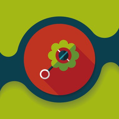 Bebek çıngırağı düz simgesi ile uzun gölge, eps10