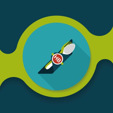 doğum günü partisi dishware düz simgesiyle uzun gölge, eps10