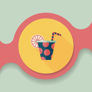 doğum günü partisi içki düz simgesiyle uzun gölge, eps10