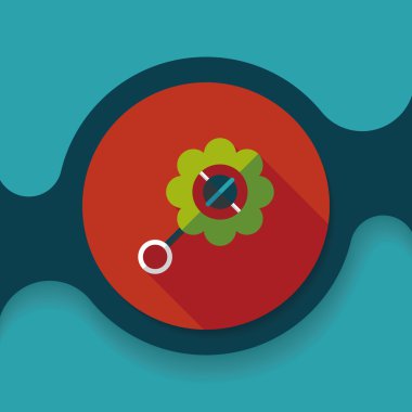 Bebek çıngırağı uzun gölge, eps 10 düz simgesiyle