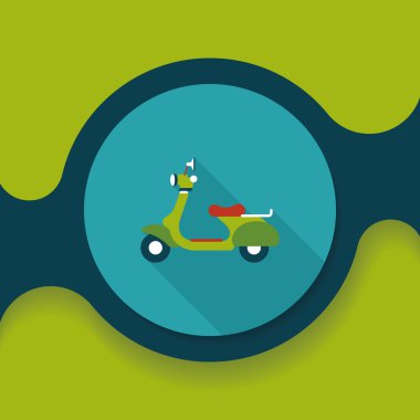 Uzun Gölge, eps10 ile ulaşım scooter düz simgesi