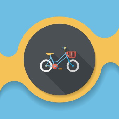 Uzun Gölge, eps10 ile ulaşım Bisiklet düz simgesi