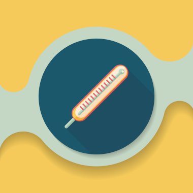 termometre ile uzun gölge düz simgesi