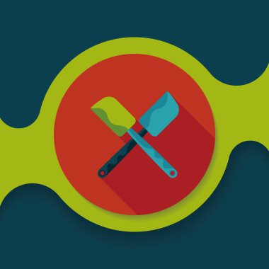 Uzun Gölge, eps10 ile mutfak eşyaları pasta bıçağı düz simgesi