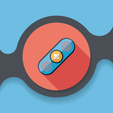 uzun gölge ile tıbbi sargı düz simgesi