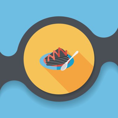 Uzun Gölge, eps10 ile pasta düz simgesi