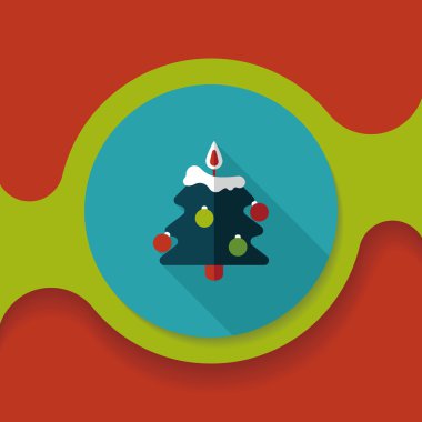 Uzun Gölge, eps10 ile Noel ağacı düz simgesi