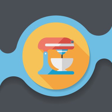 Uzun Gölge, eps10 ile mutfak eşyaları elektronik çırpıcı düz simgesi