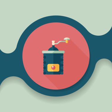 Uzungölgeli kahve makinesi düz simgesi, eps10