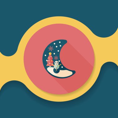 Uzun Gölge, eps10 ile Noel ay düz simgesi