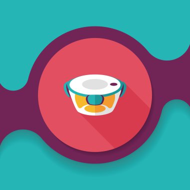 kapsayıcı düz simgesi uzun gölge, eps1 ile koruma mutfak eşyaları