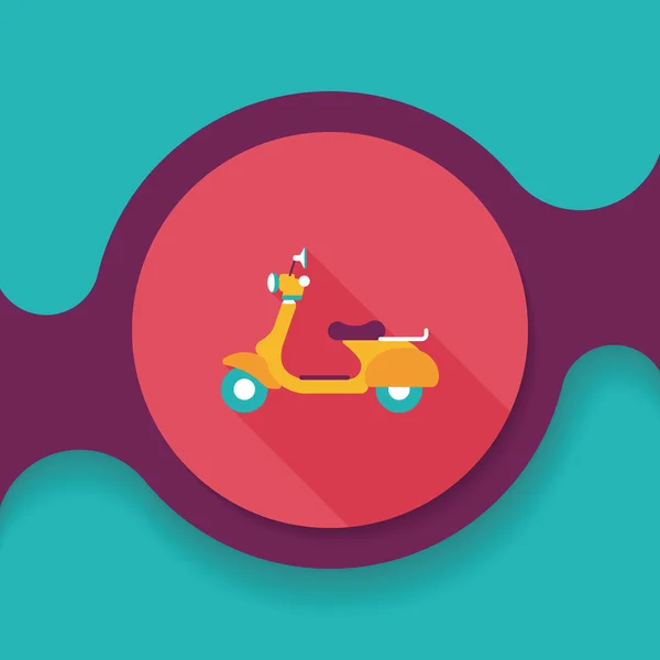 Transportation scooter flat icon with long shadow, eps10 — стоковый вектор