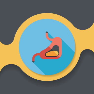 uzun gölge insan mide düz simgesi