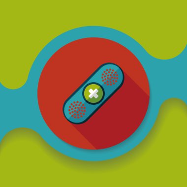 uzun gölge ile tıbbi sargı düz simgesi