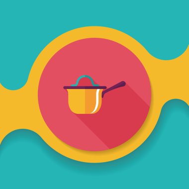 Uzun Gölge, eps10 ile mutfak eşyaları pot düz simgesi