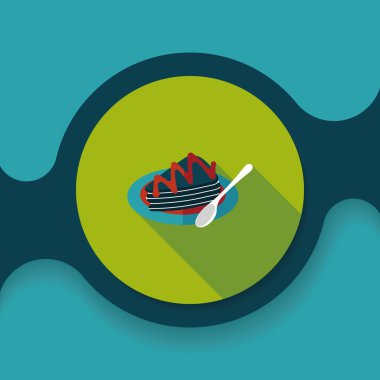 Uzun Gölge, eps10 ile pasta düz simgesi