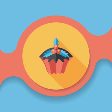 Uzun Gölge, eps10 ile Noel kek düz simgesi