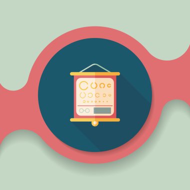 göz testi grafik düz simgesi ile uzun gölge