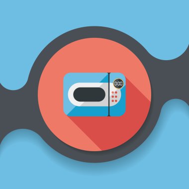 Uzun Gölge, eps10 ile mutfak mikrodalga fırın düz simgesi