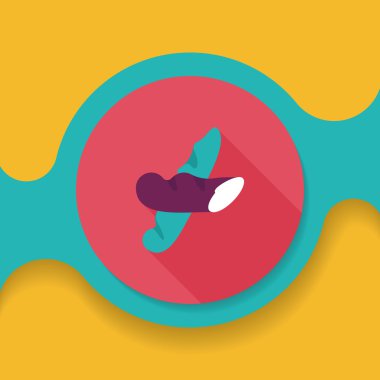 Uzun Gölge, eps10 ile Fransız ekmeği düz simgesi