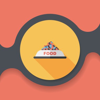 Uzun Gölge, eps10 ile evde beslenen hayvan köpek gıda düz simgesi