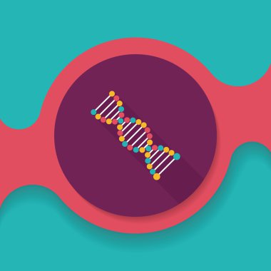 DNA uzun gölge düz simgesi